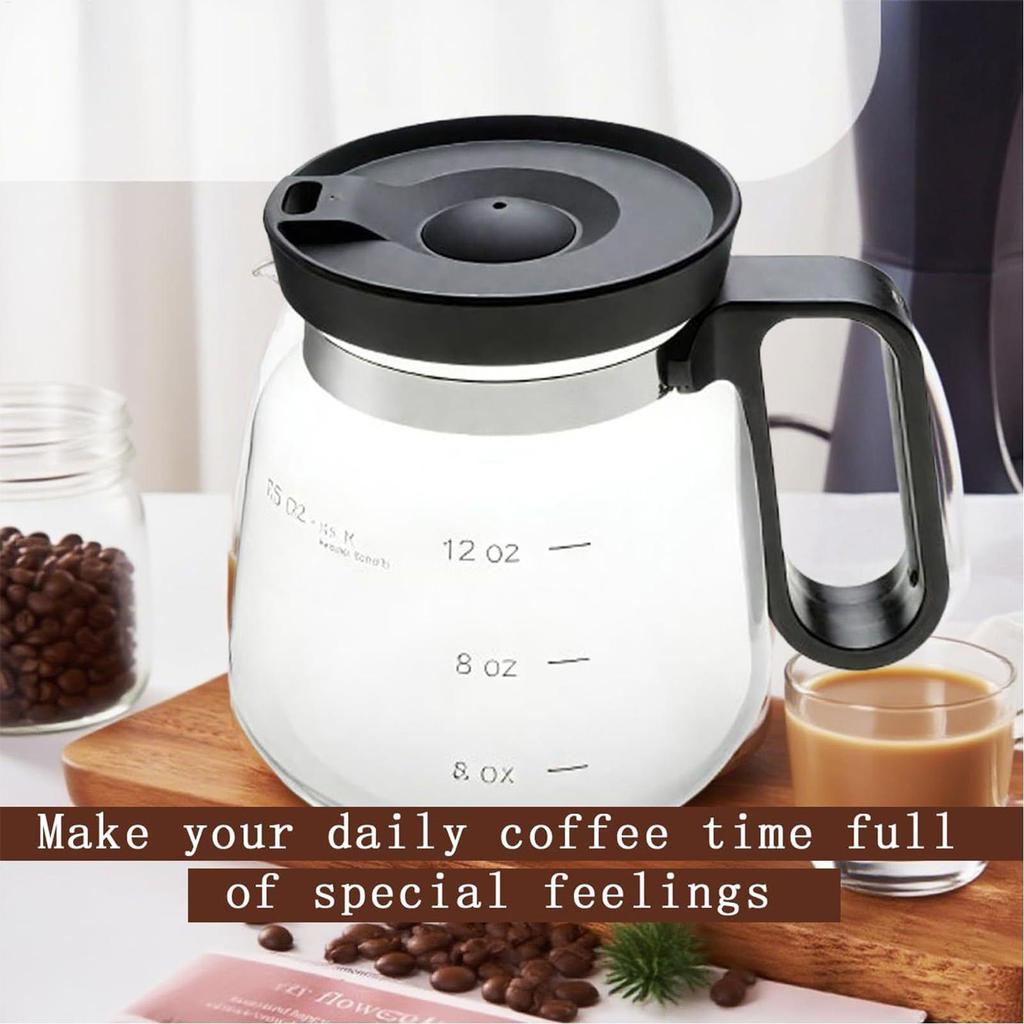16 Oz Glass Coffee Mug with Lid, Dishwasher Safe Heat-Resistant Cup for Car Office, Portable Tea Pot Home Outdoor Use
