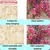 2D Bougainvillea Stone Wall Garage Door Cover Mediterranean Floral Banner