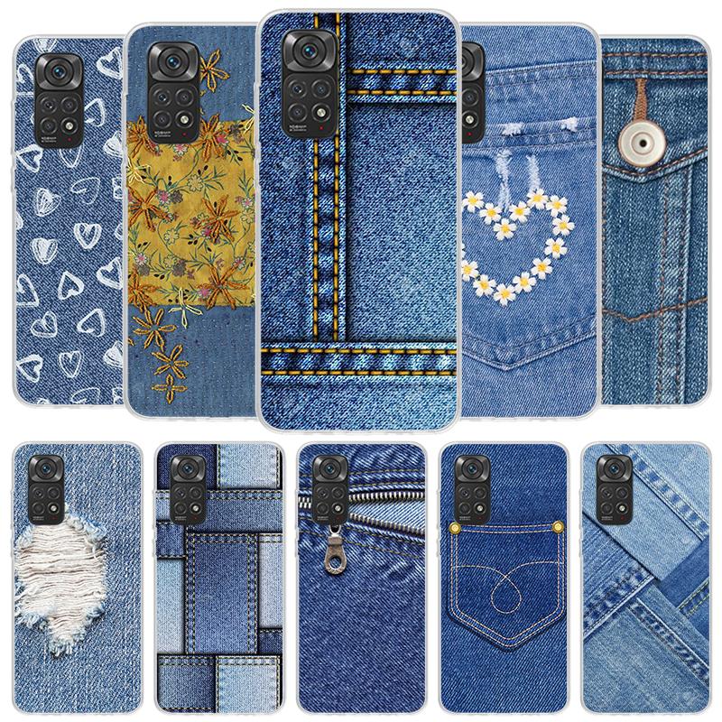 Jeans Cowboy Denim Printed Cover Phone Case For Xiaomi Redmi Note 15 14 13 12 11 10 Pro Plus 14S 12S 11S 11T 11E 10S Soft Fundas