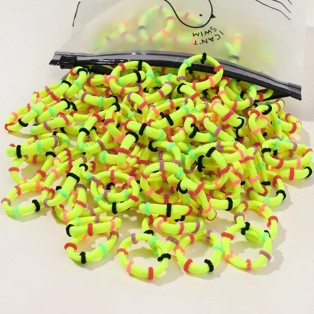 

60 шт./лот цветные эластичные резинки для волос для детей, резинки для волос для конского хвоста, детские аксессуары для волос