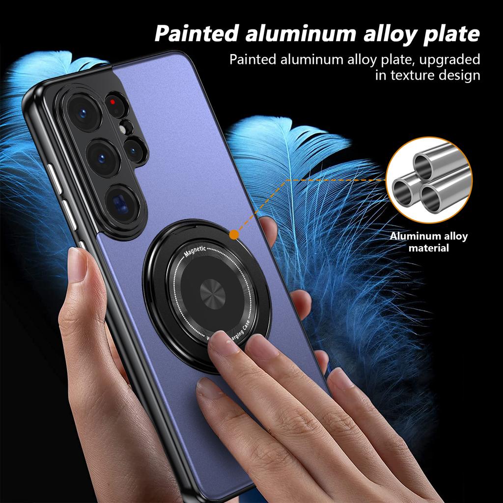 Metallic 360 Rotating Stand Case For Samsung Galaxy S26 Ultra S26+ Plus 5G Magnetic Cover With Camera Lens Protection