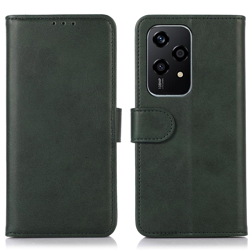 

For Honor 200 Lite Wholesale Phone Case Cowhide Texture Wallet PU Leather Stand Phone Cover Green