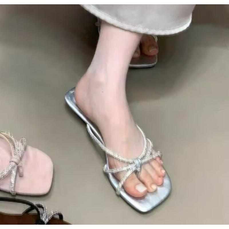 Mode Nouveau Style Été Plage Tongs Femmes Ballerines Pantoufles Confort Enfiler Diapositives Décontracté Robe Street Style Chaussures Zapatos Mujer