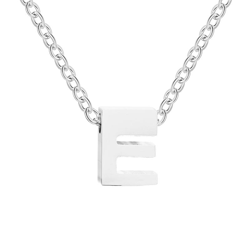 eManco Gold-Plated Stainless Steel Letter Necklace with European & American Pendant