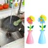 Long Flower Handle Pan Brush Storage Bottle Cleaner Creativity Decoration Tool