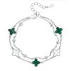 Four Leaf Clover Double Layer Bracelet Girls Five Flower Bracelet Boudoir Light Luxury Hand Jewelry Ins Bracelet