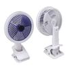 Clip-Ventilator mit LED-Licht Faltbarer Handventilator mit starker Klemme Batteriebetrieben Wiederaufladbarer Tischventilator für Bett