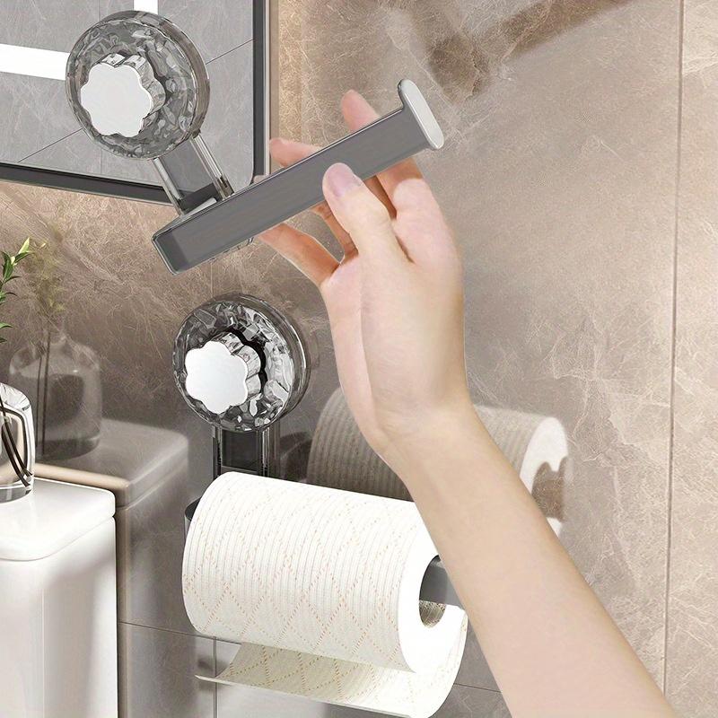 Wall mounted toilet paper holder with suction cups - Self-adhesive, no drilling required for installation, plastic for kitchen and bathroom