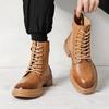 Brand Leather Men Ankle Boots Outdoor Fall Winter Mens Casual Shoes Designer Luxury Male Warm Work Boots Classic Handmade Boots