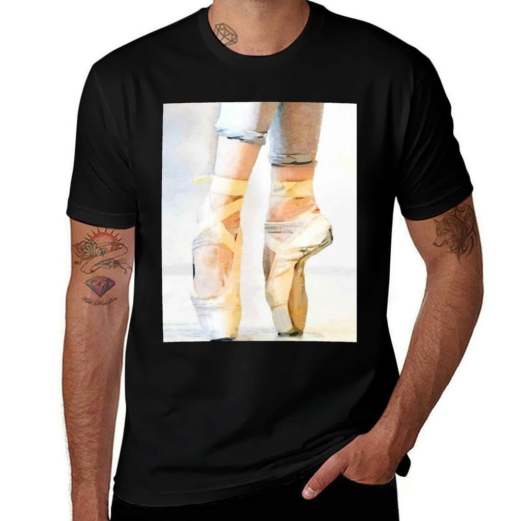 Ballerina En Pointe a Ballet Dancer Watercolor Print TShirt Plus Size Street Style Tee TShirt