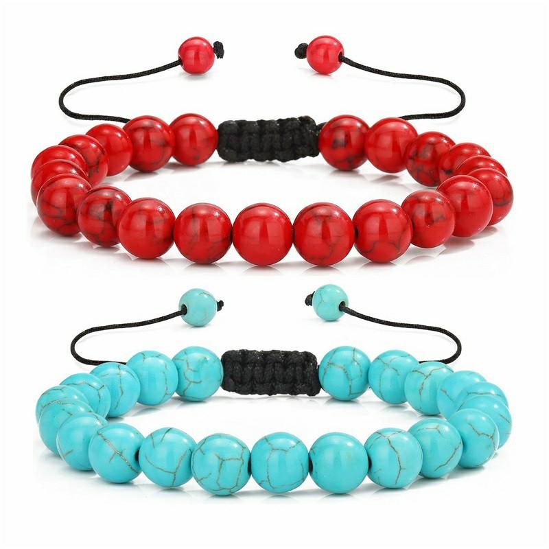 Fashion Woven Adjustable Bangle 8mm Natural Tiger Eyes Lava Rock Protection HANDMADE Bracelet Men's Gift