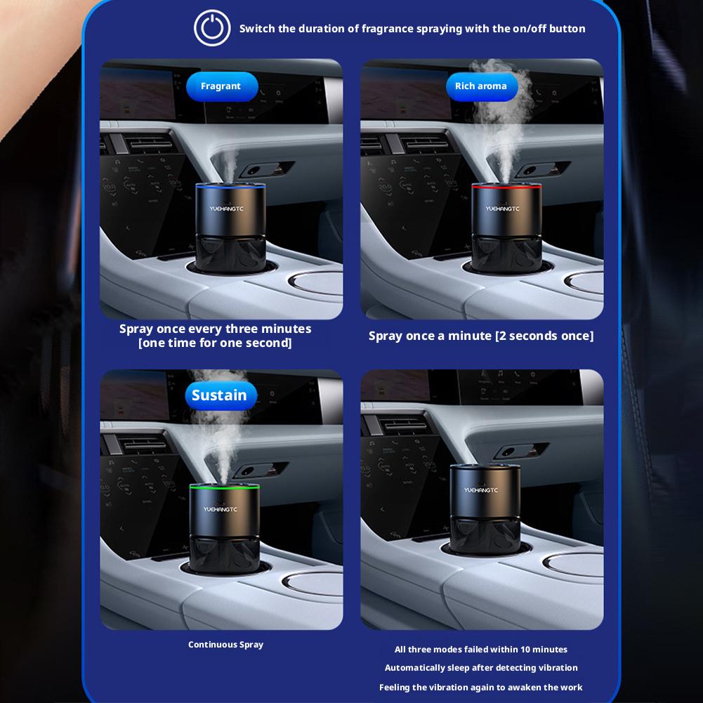 Smart Car Air Freshener 5 Adjustable Modes Electric Aroma Diffuser Auto Essential Oil Purifier Aromatherapy Mist Maker Lights
