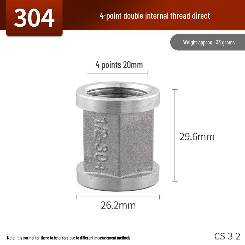 304 Stainless Steel Male Elbow Repair Nipple: Internal/External Thread Tee Water Pipe Fittings Set