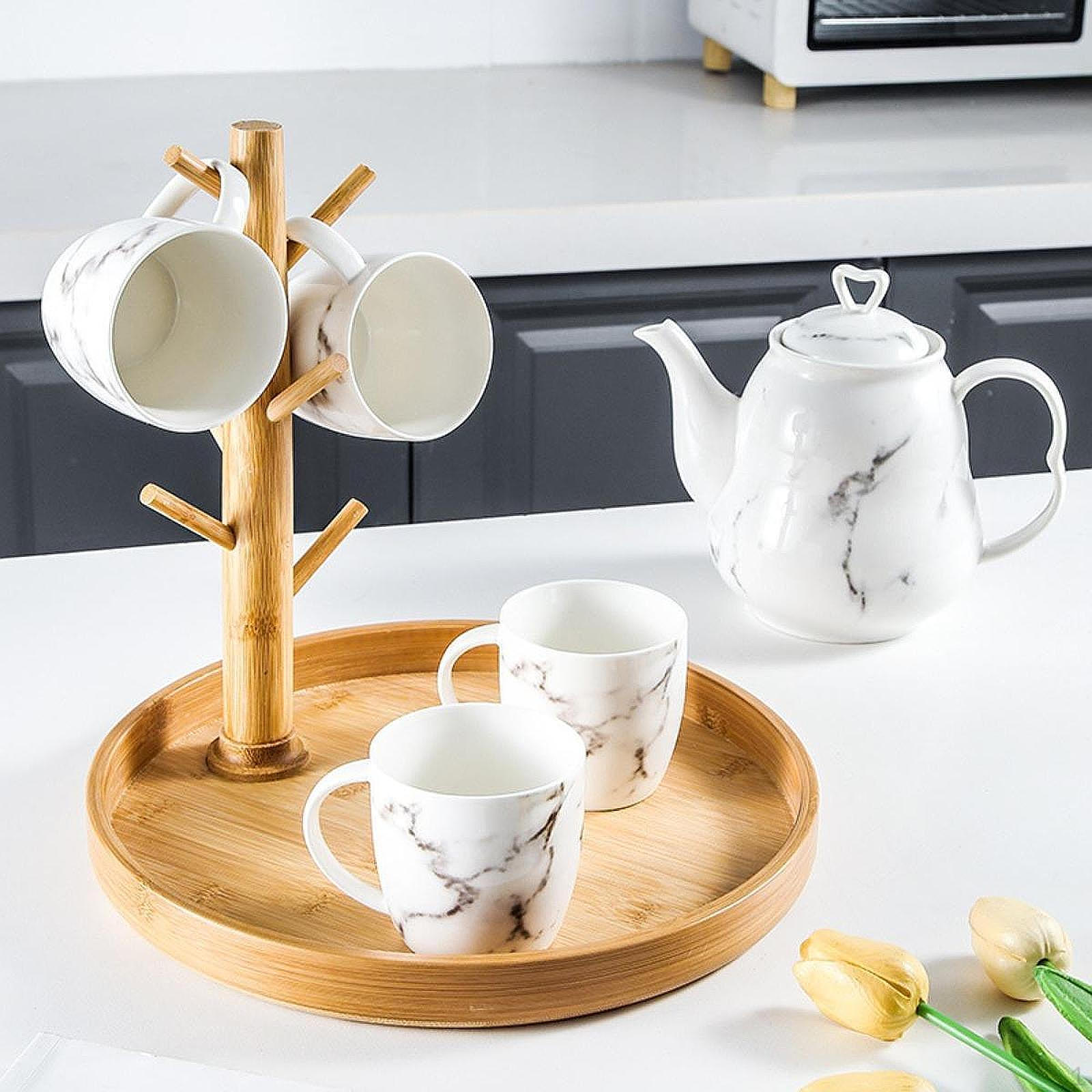 

Coffee Cup Holder Mug Tree Decorative Tray Rack for Living Room Office Large