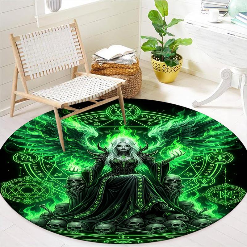Seven Deadly Sins Round Area Rug,Carpet Rug for Living Room Bedroom Sofa Playroom Decor,Non-slip Floor Mat