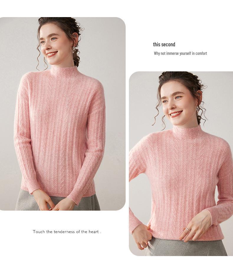 Women's Cable Knit Cashmere Sweater: Loose, Versatile, and Casual, Perfect for Autumn and Winter
