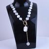 Versatile Cross-Border Baroque Faux Pearl Tassel Necklace