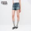 Women's Bear Letter Denim Shorts