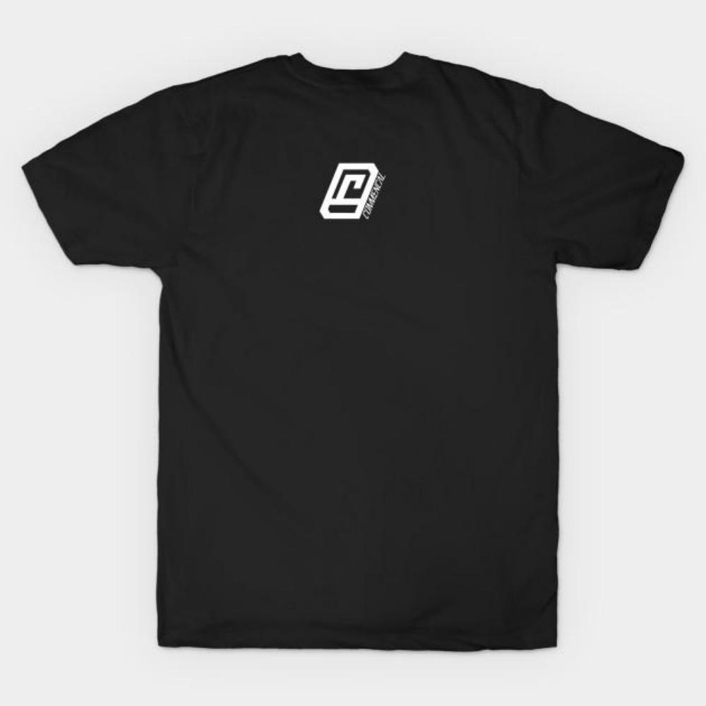

Men Black Print T-shirt Commencal No-Cut Transfer Paper Print Cotton Tshirt S