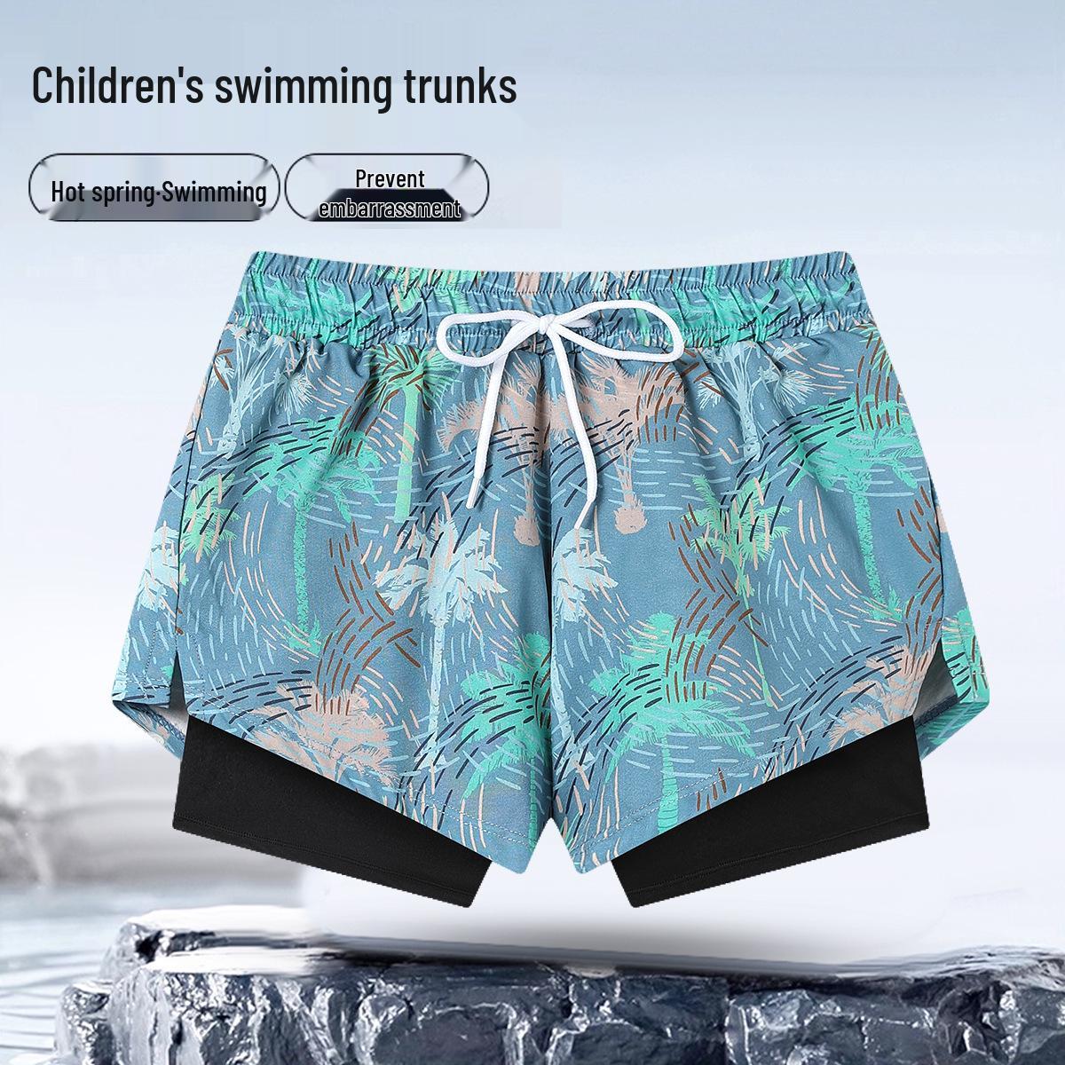 

Quick-Dry Cartoon Swim Trunks: Double-Layer Anti-Embarrassment Beach Pants for Toddlers and Boys 2XL (40-45 kg)