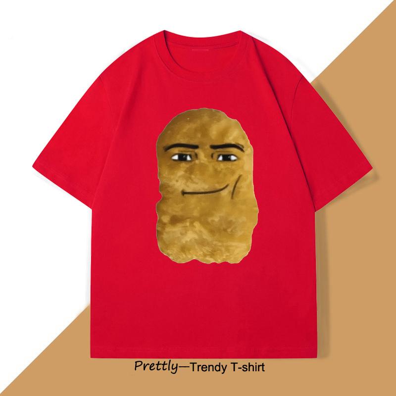 Gegagedigedagedago Chicken Nugget Meme TShirt for Men Wmen Funny Cotton Short Sleeve Tshirt Vintage Graphic T Shirts Streetwear S