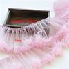 Multicolor Fringed Mesh Ribbon 15X90cm Size Ruffle Trim Pleated Fold Tulle  DIY Sewing Crafting