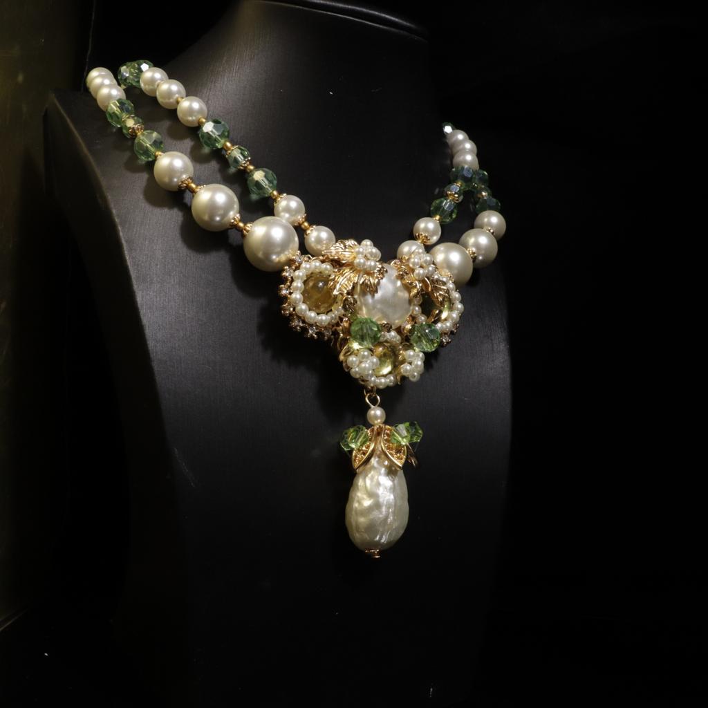 Medieval Jewelry Set, Baroque Water Drop Vintage Court Style Elegant Retro Sweater Chain Pearl Earrings