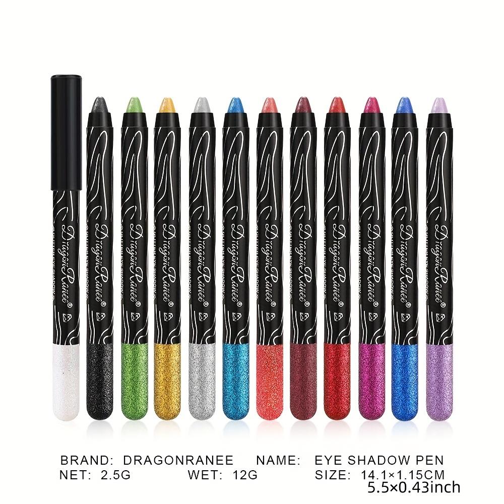 Shining Luster Eyeshadow Pencil 12 Color Mixing Palette Highlighting Eye Contouring and Eyeliner Long-Lasting Waterproof Eyeshadow Stick