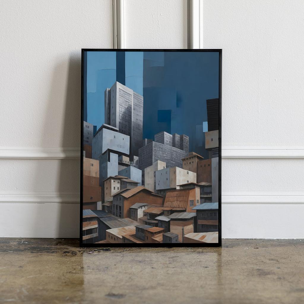 Plakat abstrakcja budynki architektura