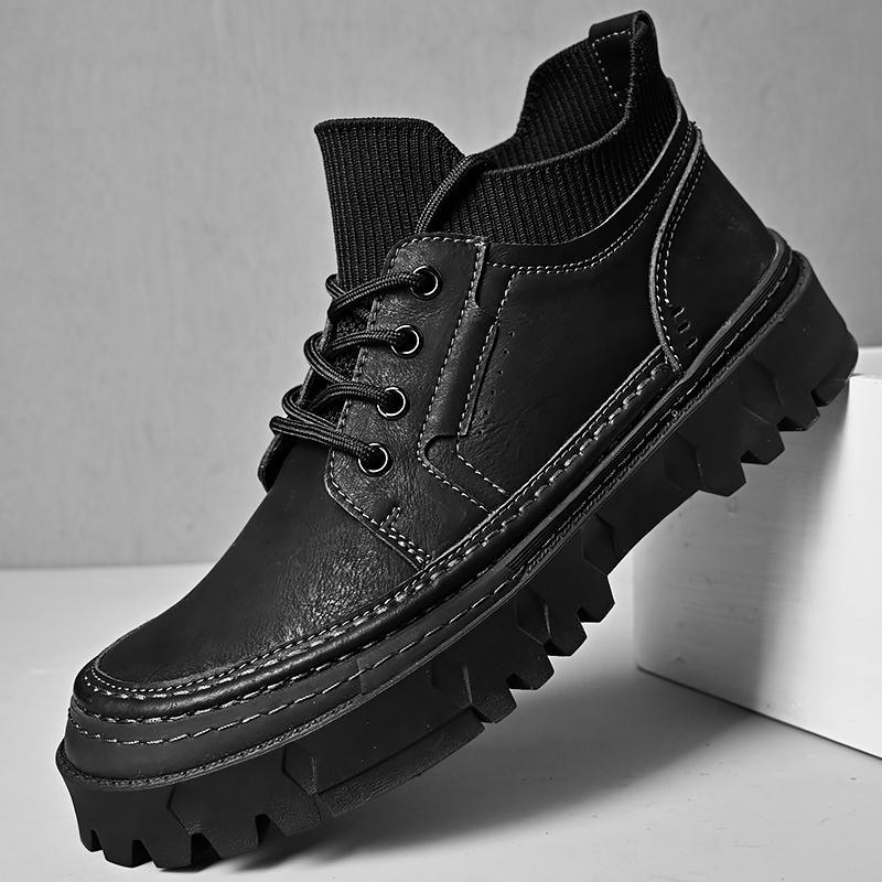 FashionOutdoor Male Shoes Genuine Leather Male Comfortable Sneakers Genuine Leather Men Lace-Up Casual Shoes All-match Driving Shoes