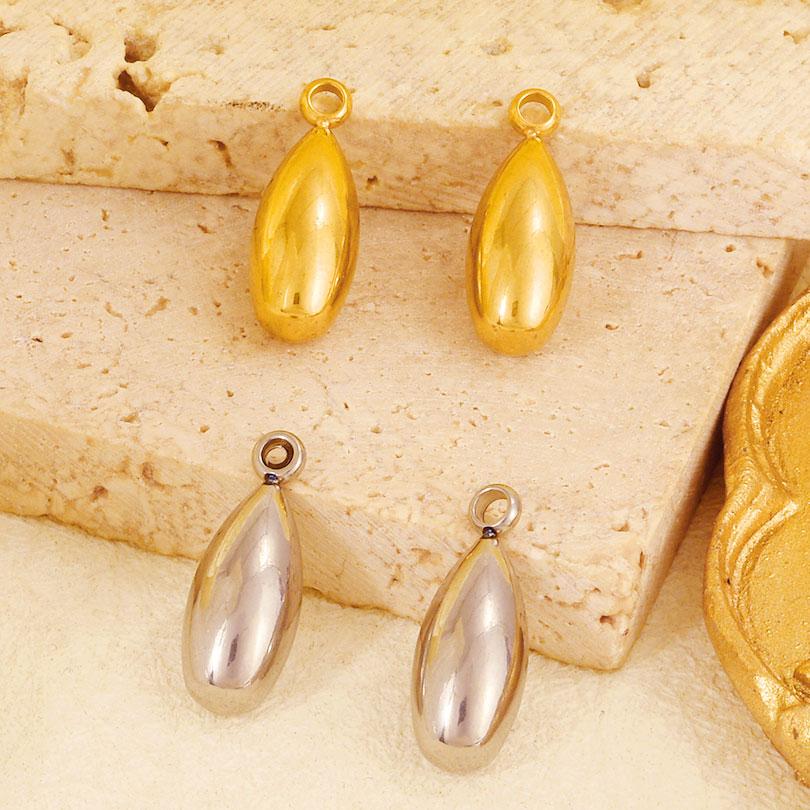 6pcs/Lot Different Size Long Water Droplets Pendant Stainless Steel Charms For Jewelry Making Supplies Bulk DIY Earrings Bohemia