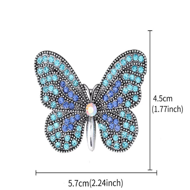 Vintage Crystal Butterfly Brooches For Women Unisex Insect Pins Casual Party Accessories New Gifts Friends