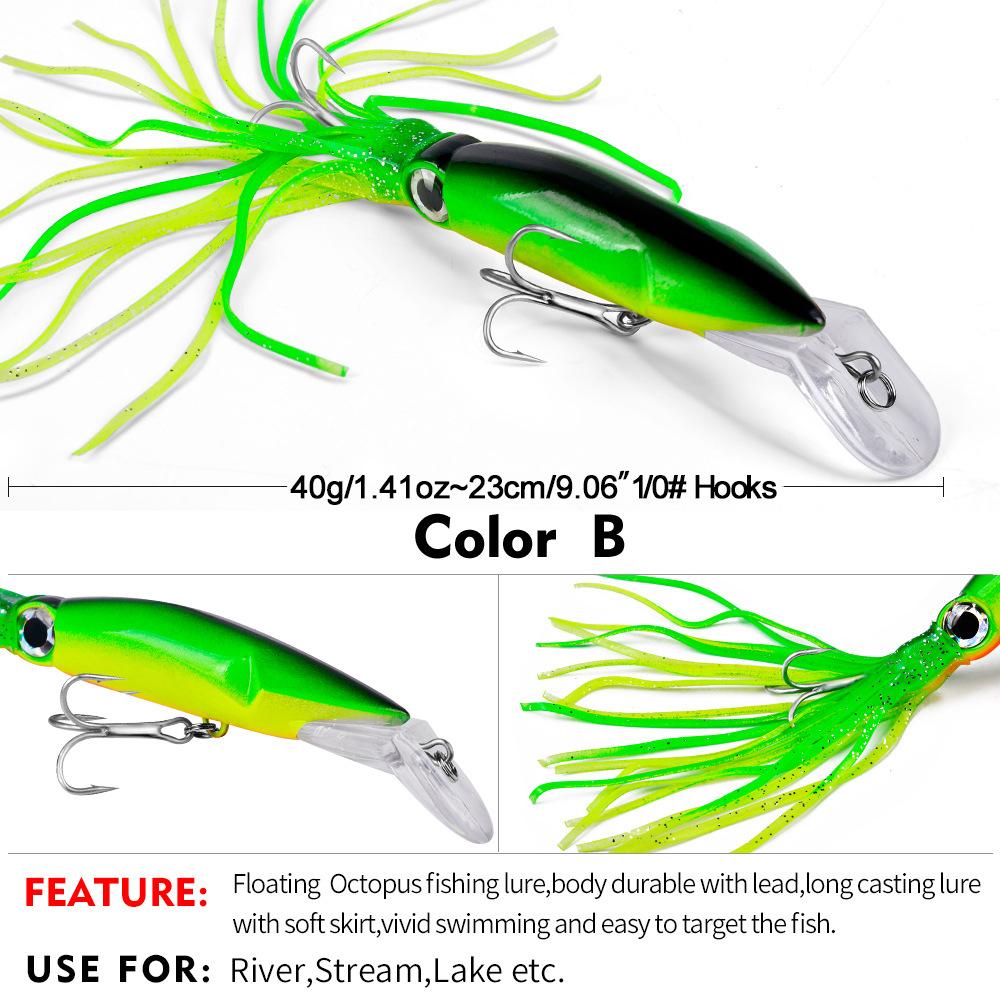14cm Lure Bait Plastic Bait with Whisker Squid Hard Bait 40g Sea Bait
