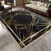 Light Luxury Black Gold Carpet for Living Room Modern Washable Bedroom Decoration Lounge Rug Parlor Entrance Door Mat Cloakroom