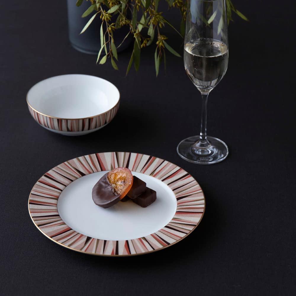 NARUMI Shagreen Plate, 21cm, Orange, Modern and Simple Design, Stylish Flat Plate, Gift Boxed, 52148-1086