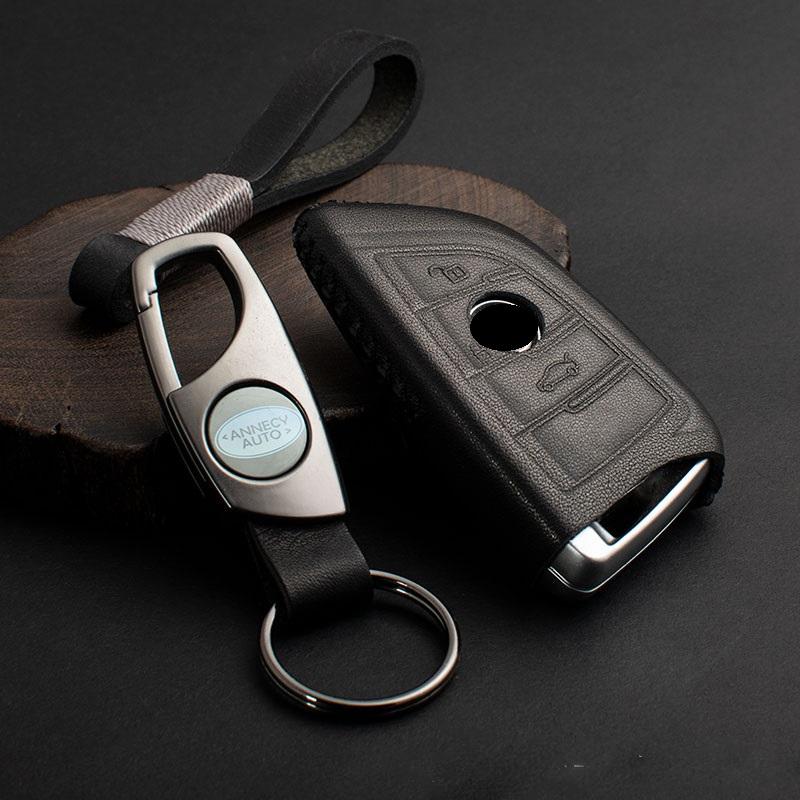 Leather Car Key Fob Case Key Cover For Bmw 2 3 5 7 Series 6Gt X1 X3 X5 X6 F45 F46 G20 G30 G32 G11 G12 F48 G01 F15 F85 F16 F86