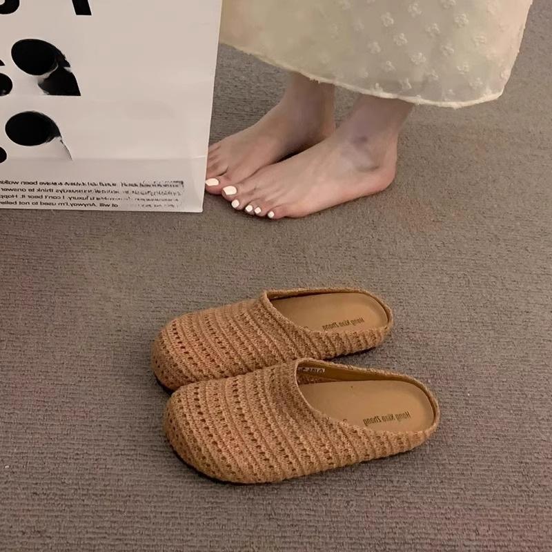 Evening Wind Platform Bohemian Boken Shoes Women's Outer Wear 2025 Spring and Summer Vacation One Pedal Bag Head Half Drag Single Shoes