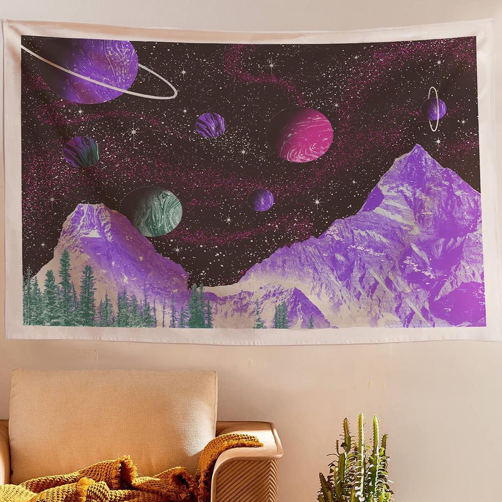 Galaxy Universe Space Tapestry Planet Room Decor Aesthetic Tapestries Boho Hippie Wall Haning Kawaii Home Decor Yoga Beach Mat