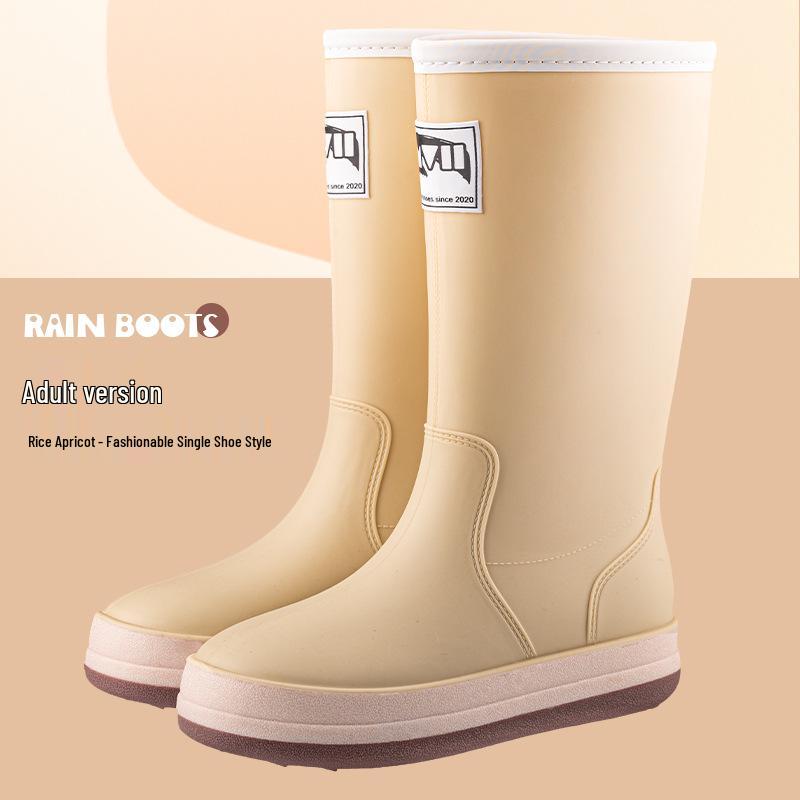 Wasserdichte Mid-Calf Anti-Rutsch Stiefel mit Kordelzug für Alle Jahreszeiten - Eltern-Kind-Stil Japanische Gummistiefel für Männer