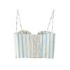 European & American Women's Off-the-Shoulder Striped Bandeau Top + Skirt Set - Sexy, Trendy, Hot Seller