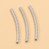 2-Color Stainless Steel Embossed Bent Tube Sleeves for DIY Jewelry