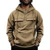 Men's Lined Hooded Pullover Sweatshirt with Multiple Pockets
