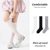 Girls' Summer Breathable Thin Stripe Mulberry Silk Mesh Calf Socks