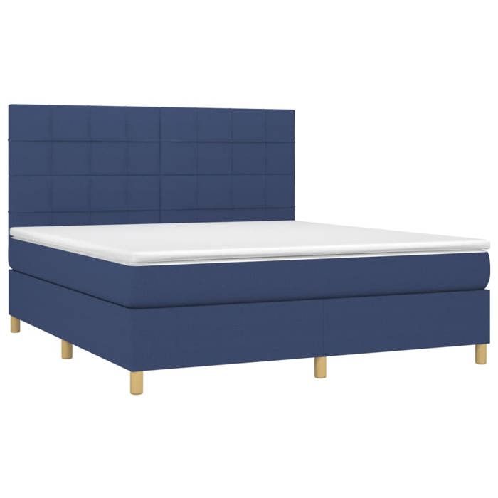 VidaXL Sommier à Lattes de Lit avec Matelas et LED, Lit Rembourré, Lit Double, Lit Adulte de Chambre à Coucher Intérieur, 3135451