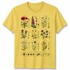 T-shirt Unisex Variazioni Floreali Fiori Selvatici Britannici Grafica Retro Cool