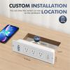 BAAJ-US Plug Recessed Power Strip With 2 USB-C 2 USB-A Ports- Flush Mount Desk Outlet For Furniture Charging Station A
