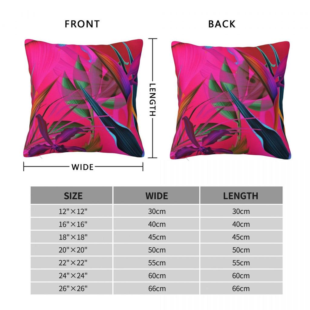 Federa Cuscino Quadrata Pianta Cerasuolo Tropicale Poliestere Lino Velluto Creativo Zip Decorata Federa Cuscino Copricuscino per Divano