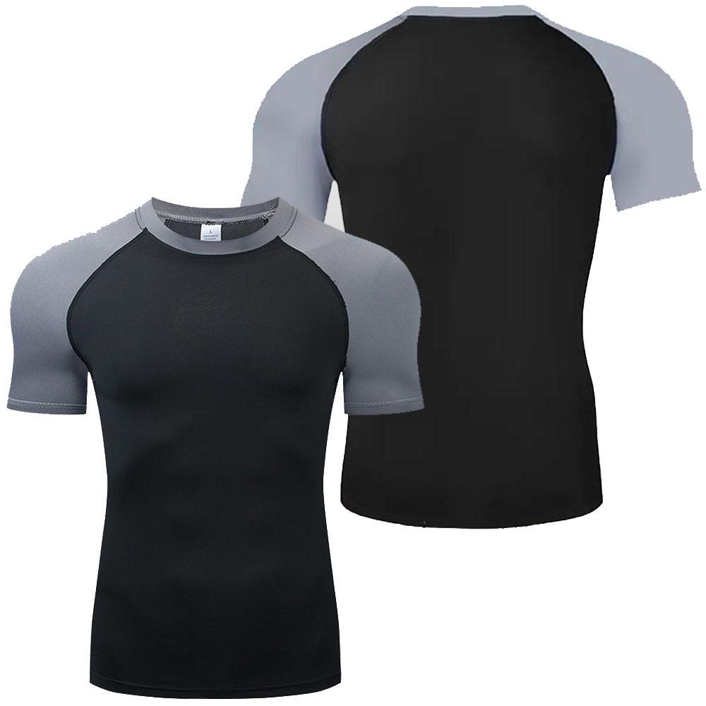 Men s Color Block Raglan Quick Dry Compression T-shirt