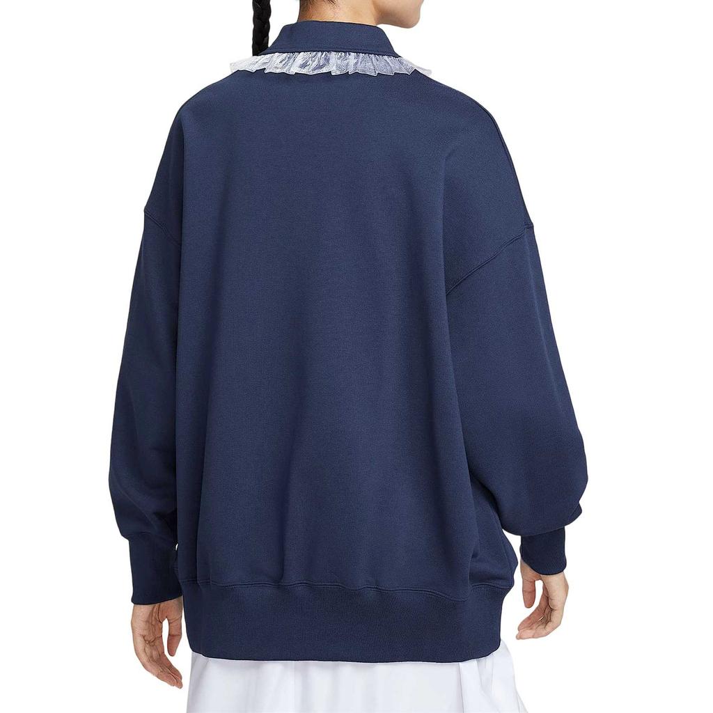 Nike Sportswear Solid Color Polo Loose Long Sleeve Knit Top Women Tops IO3848-410