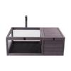 Tortoise Habitat Wooden Tortoise House Indoor & Outdoor 2-Room 38x24x13in